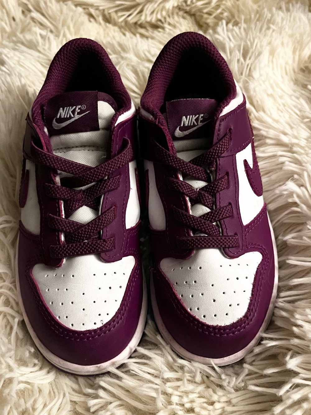 Nike Kids Dunks Purple and White Low-Top Sneakers - Youth